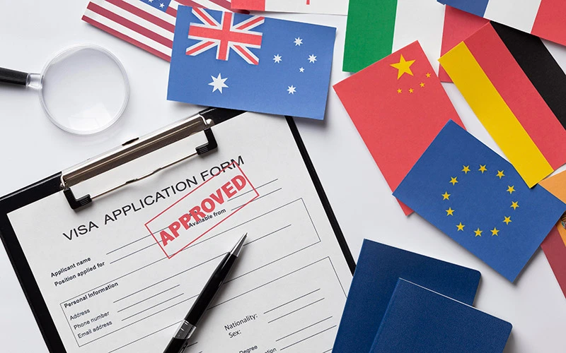 Visa application for different countries arrangement