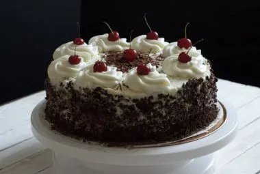 Chocolate Cake with Cherries on Top