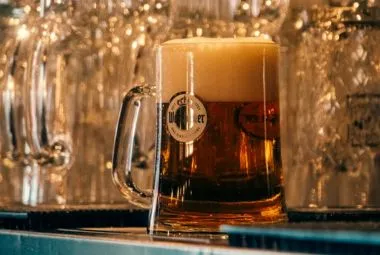 Close-Up of Beer Mug in Bar Setting
