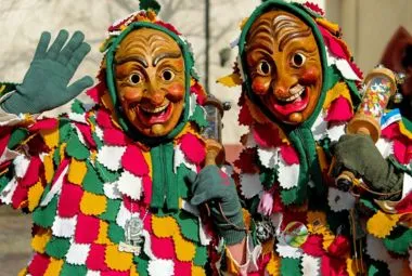 Couple Wearing carnival masks