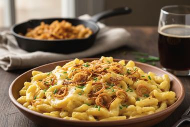 Cheesy Spätzle with fried onions